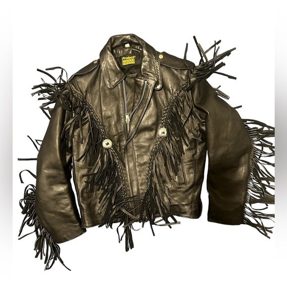 Vintage Protech Leather Apparel Black Biker Motorcycle Jacket Medium size 40 - Picture 7 of 16